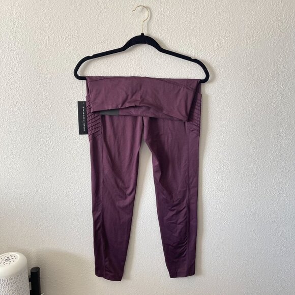 NWT Tahari Sport Performance Wear Purple High Waisted Leggings - Picture 5 of 6